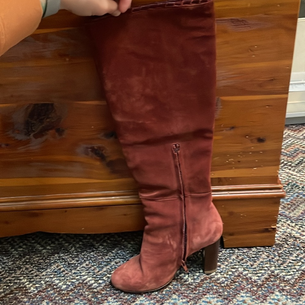 LES SOULIERS SEZANE Gabriella Rust Suede Tall Boot - Picture 7 of 10